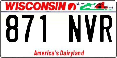 WI license plate 871NVR