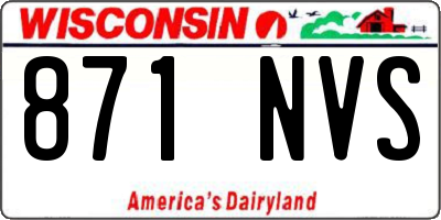 WI license plate 871NVS