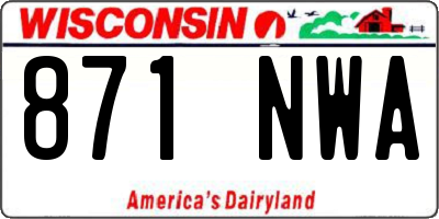 WI license plate 871NWA