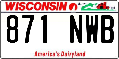 WI license plate 871NWB