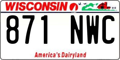 WI license plate 871NWC
