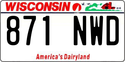 WI license plate 871NWD