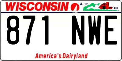 WI license plate 871NWE