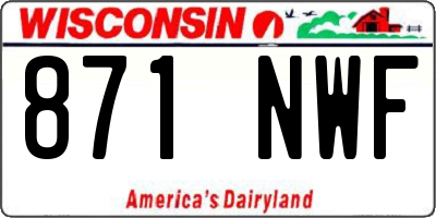 WI license plate 871NWF