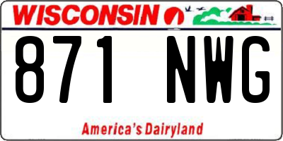 WI license plate 871NWG