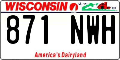 WI license plate 871NWH