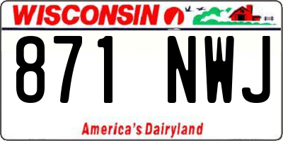 WI license plate 871NWJ