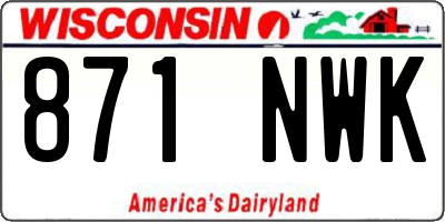 WI license plate 871NWK