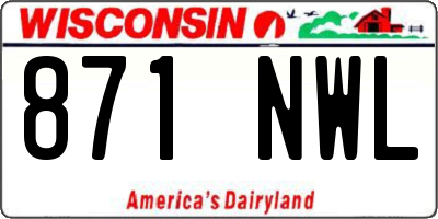 WI license plate 871NWL