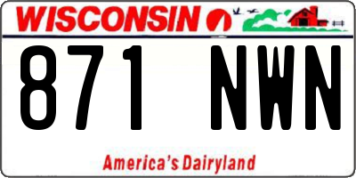 WI license plate 871NWN
