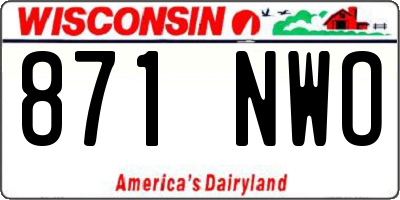 WI license plate 871NWO