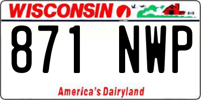 WI license plate 871NWP