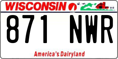 WI license plate 871NWR