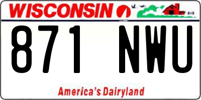 WI license plate 871NWU