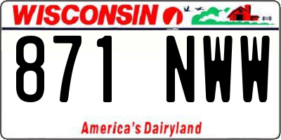 WI license plate 871NWW