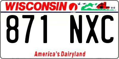 WI license plate 871NXC
