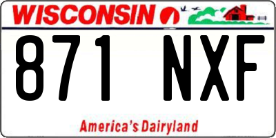 WI license plate 871NXF