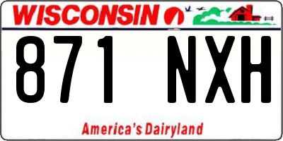 WI license plate 871NXH