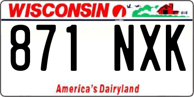 WI license plate 871NXK