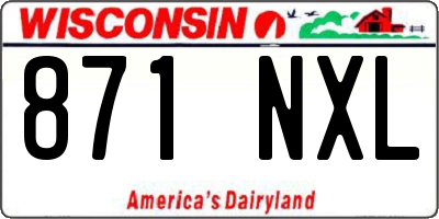 WI license plate 871NXL