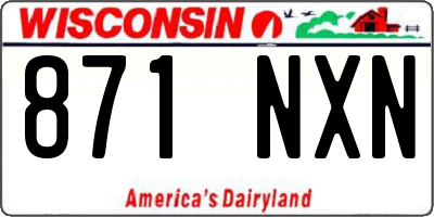 WI license plate 871NXN