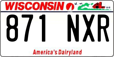 WI license plate 871NXR