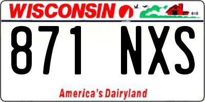 WI license plate 871NXS