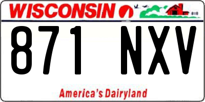 WI license plate 871NXV