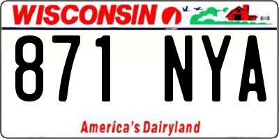 WI license plate 871NYA