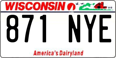 WI license plate 871NYE