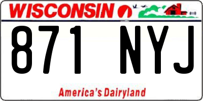 WI license plate 871NYJ