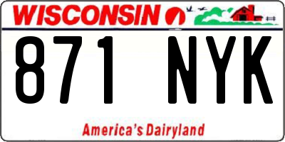 WI license plate 871NYK