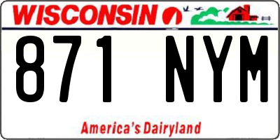 WI license plate 871NYM