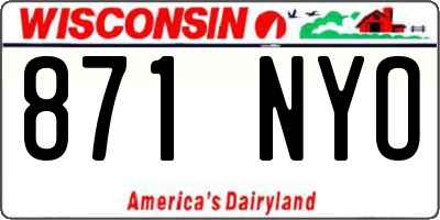 WI license plate 871NYO