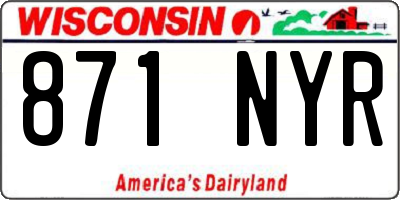 WI license plate 871NYR