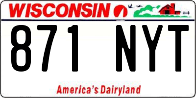 WI license plate 871NYT