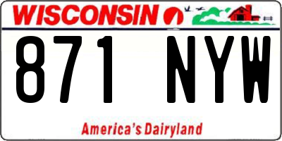WI license plate 871NYW