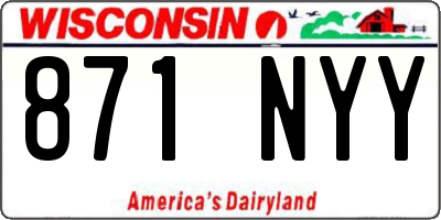 WI license plate 871NYY