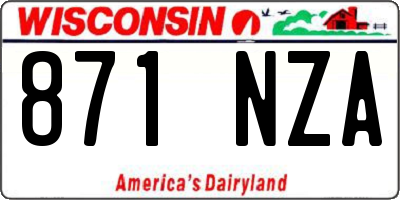 WI license plate 871NZA