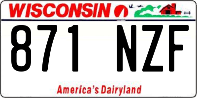 WI license plate 871NZF