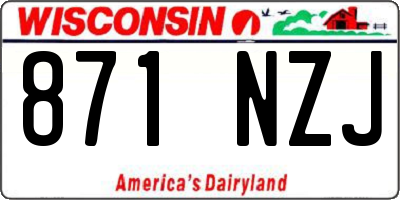 WI license plate 871NZJ
