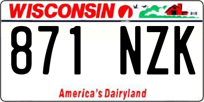 WI license plate 871NZK