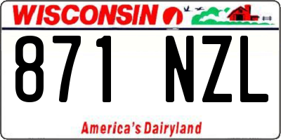 WI license plate 871NZL