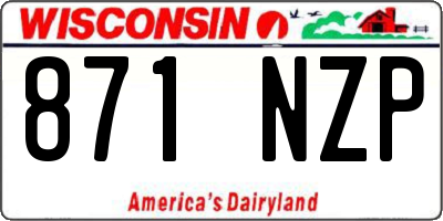 WI license plate 871NZP