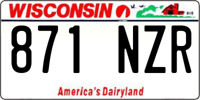 WI license plate 871NZR