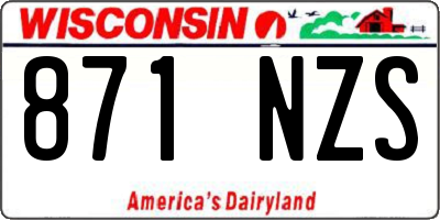WI license plate 871NZS