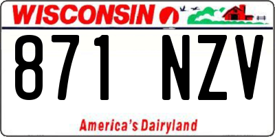 WI license plate 871NZV