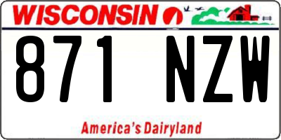 WI license plate 871NZW