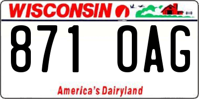 WI license plate 871OAG