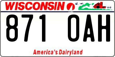 WI license plate 871OAH